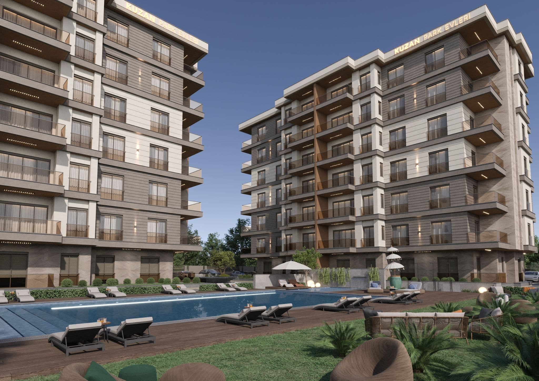 Kuzan Park: Neubau 3-Zimmer-Wohnung in Antalya – moderne Anlage mit Pool & Top-Anbindung